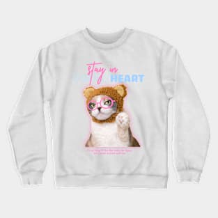 Stay In Sweet Heart Cat Cute Crewneck Sweatshirt